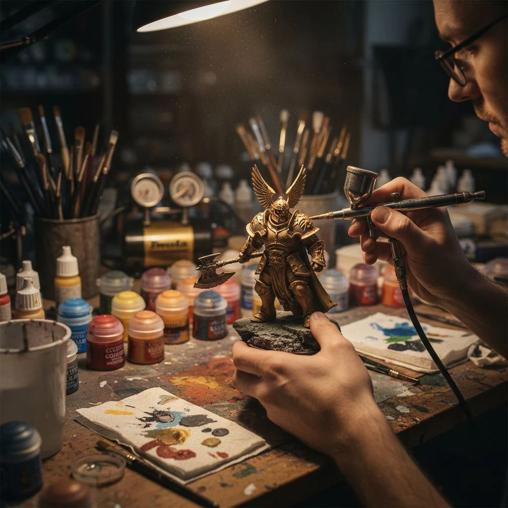 Hand-painting detail work on a fantasy jewelry piece